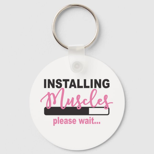 Installing Muscles Please Wait Keychain (Front)
