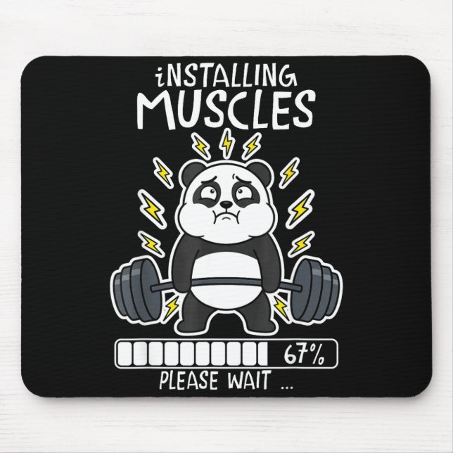 Installing muscles wait panda loading 67 gym mouse pad (Front)