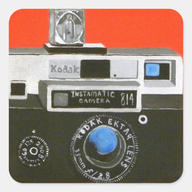 Instamatic Camera with Flashcubes Square Sticker (Front)