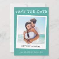 Instant Camera Style Couple Photo Teal