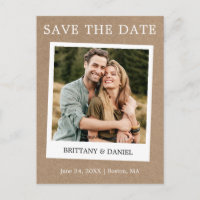 Instant Camera Style Photo Kraft Save The Date