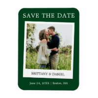Instant Camera Style Photo Save The Date Green