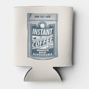 Instant coffee pop art illustration can cooler