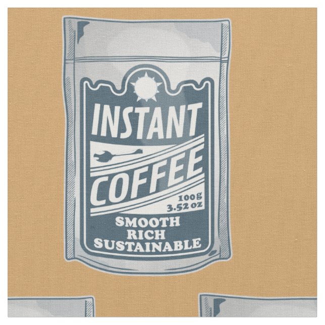 Instant coffee pop art illustration fabric (Close Up)