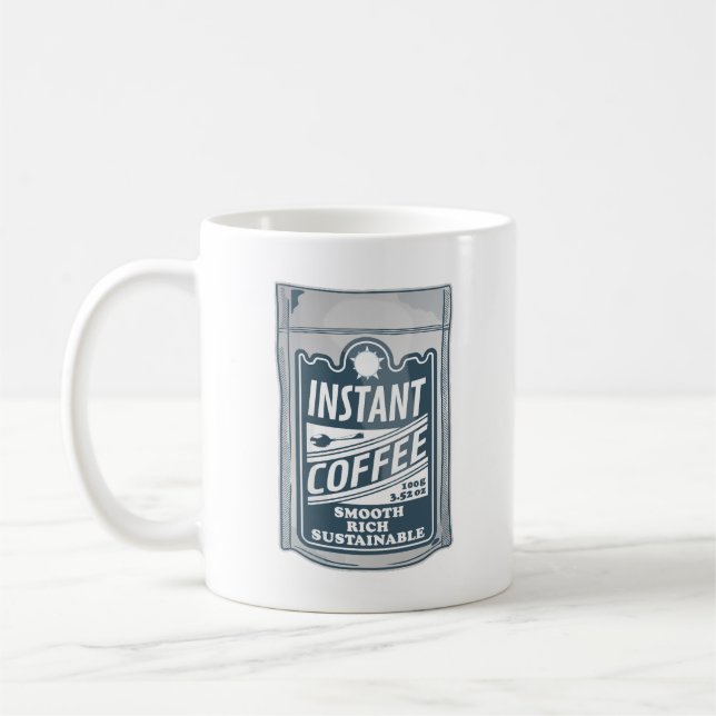 Instant coffee pop art illustration mug (Left)