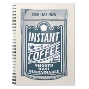 Instant coffee pop art illustration notebook