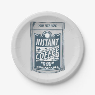 Instant coffee pop art illustration paper plate