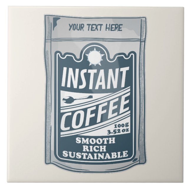 Instant coffee pop art illustration tile (Front)
