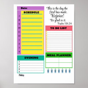 Instant Download Daily Planner Sheet  Poster