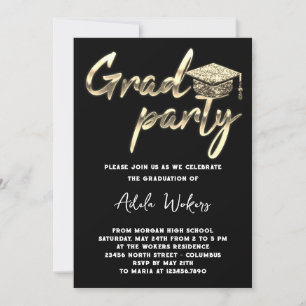 Instant Download Graduation Party Grad Cup Gold Invitation