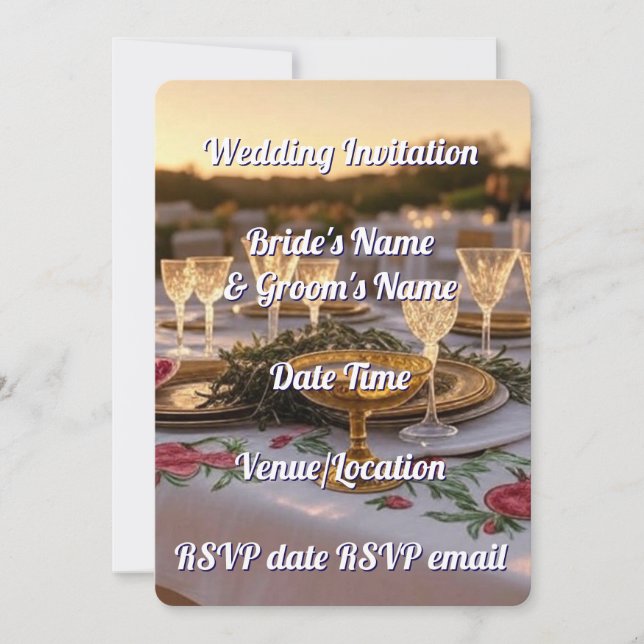 Instant download. Wedding. Elegant, Floral, Rustic Invitation (Front)