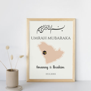 Instant Personalized Hajj or Umrah Mubarak Islamic Poster