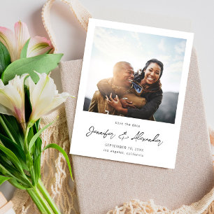 Instant Photo 2 Save the Date - White V2 Invitation