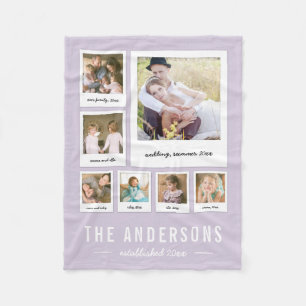 Instant Photo Collage Editable Background Color Fleece Blanket