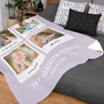 Instant Photo Collage Editable Background Colour Fleece Blanket<br><div class="desc">Blanket featuring a 4 photo collage presented in an instant photo style all against an editable background colour (click "customize" to change background colour). You can also add your family name, year established and details of each photo. This blanket is perfect for wedding gifts, family keepsakes, mother's day gifts, etc...</div>