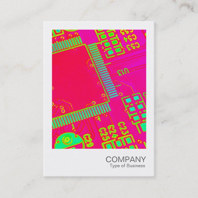Instant Photo  - Colourful Abstract Circuitry Business Card (Front)