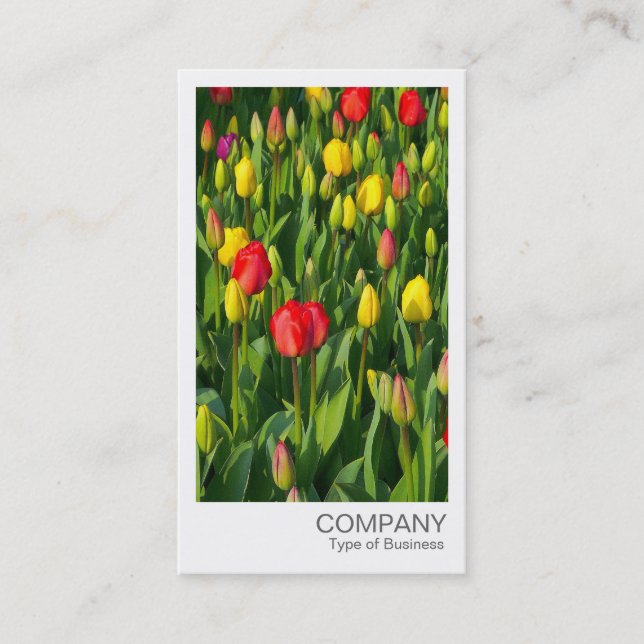 Instant Photo - Colourful Tulips Business Card (Front)
