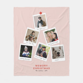 Instant Photo Family Christmas Tree Memories Fleece Blanket