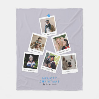 Instant Photo Family Christmas Tree Memories Fleece Blanket