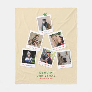 Instant Photo Family Christmas Tree Memories Fleece Blanket