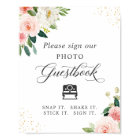 Instant Photo Guestbook Sign Blush Pink Floral