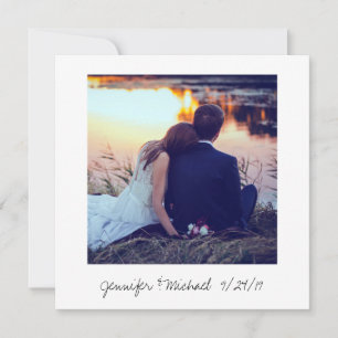 Instant Photo Look Wedding Photo Thank You Card