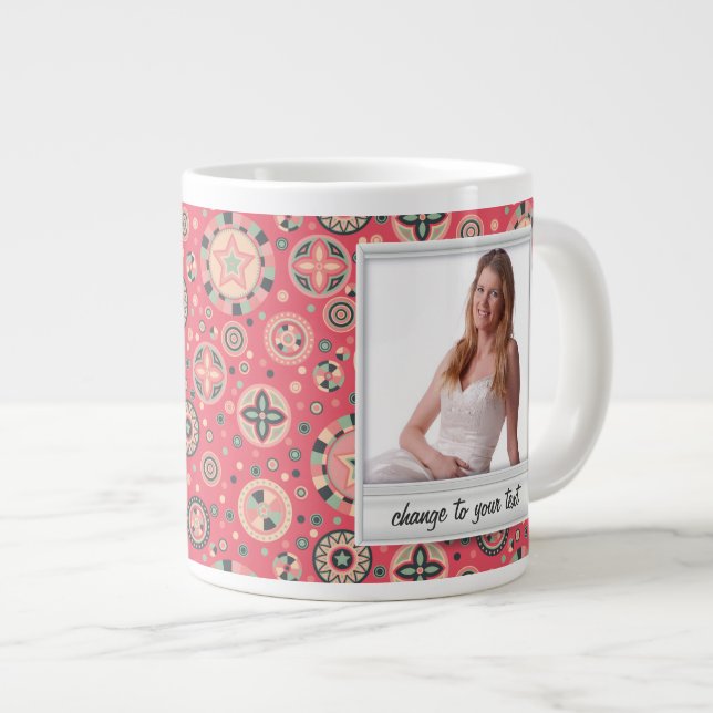 Instant photo - photoframe with pattern large coffee mug (Front Right)
