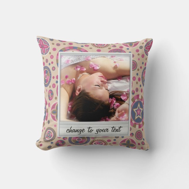 Instant photo - photoframe with pattern throw pillow (Front)