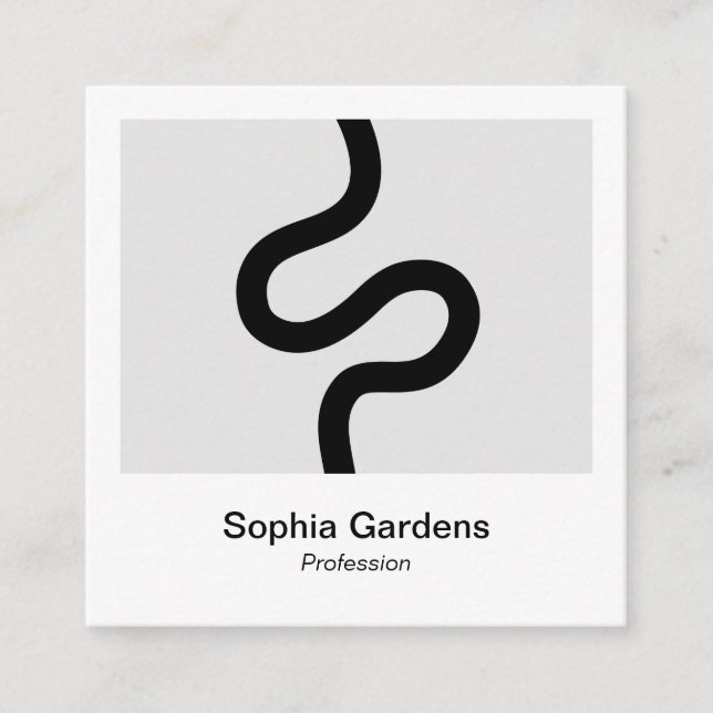 Instant Photo Style - Curvy Line 02 Square Business Card (Front)