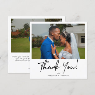 Instant Photo & Typography Thank You Card- 2 photo Invitation