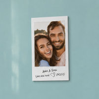Instant photo with handwritten notes Save the Date