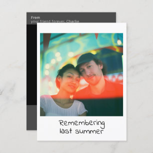 Instant photograph retro memory keepsake postcard