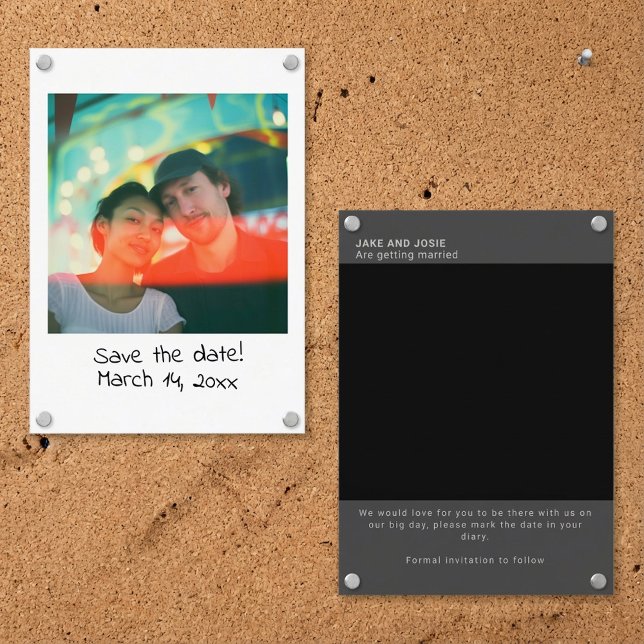 Instant photograph wedding save the date insert (Instant photograph wedding save the date insert.)