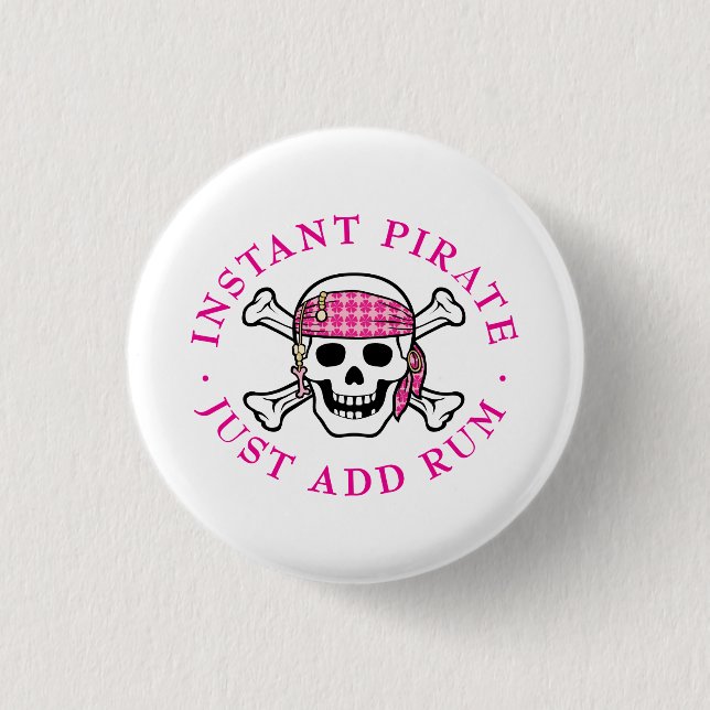 Instant Pirate Lady 1 Inch Round Button (Front)