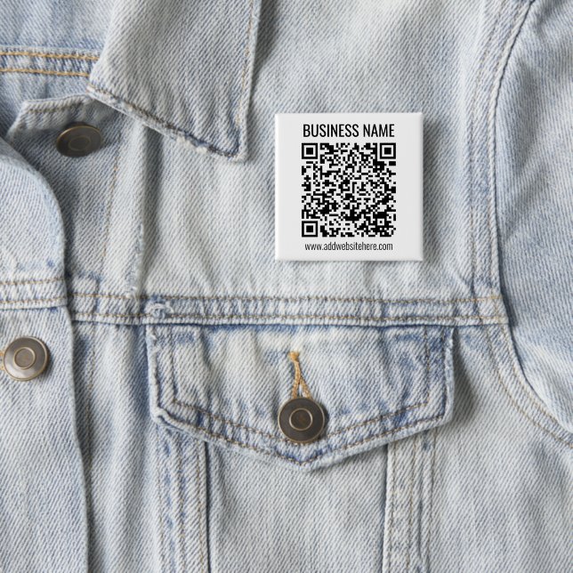 Instant QR Code (enter your website URL to change) 2 Inch Square Button (In Situ)