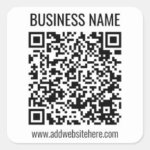 Instant QR Code (enter your website URL to change) Square Sticker