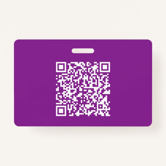 Instant QR code with Your Website URL | Purple Badge (Front)