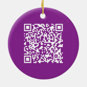 Instant QR code with Your Website URL Purple Ceramic Ornament