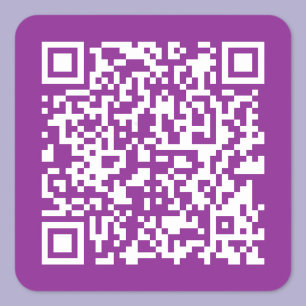 Instant QR code with Your Website URL Purple Square Sticker