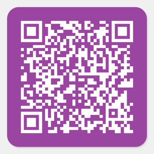 Instant QR code with Your Website URL | Purple Square Sticker (Front)