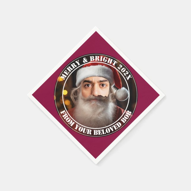 Instant Santa! Just add your face.  Napkin (Corner)