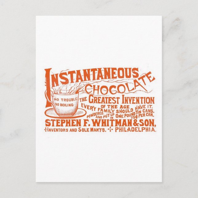 Instantaneous Chocolate! Postcard (Front)