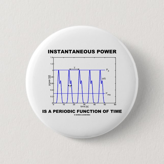 Instantaneous Power Is A Periodic Function Of Time 2 Inch Round Button (Front)
