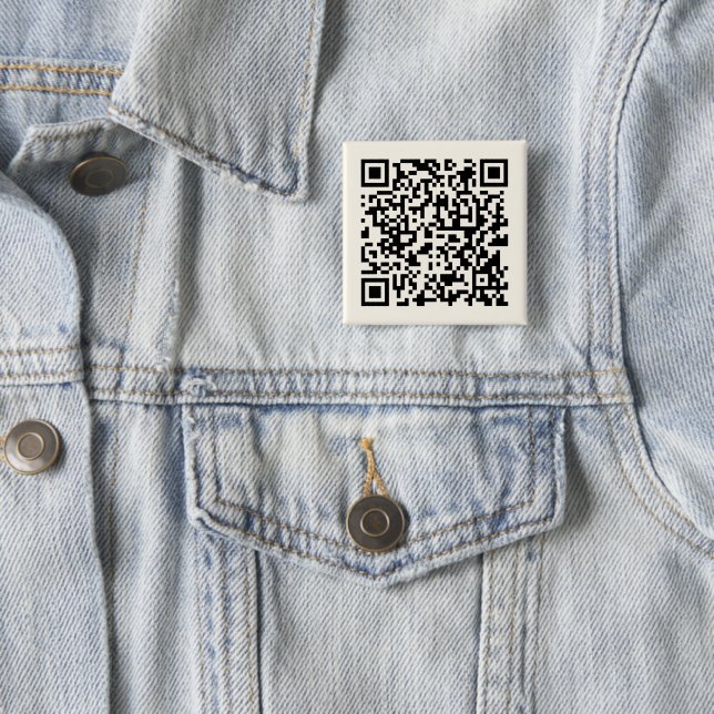 Instantly Create a QR Code | Editable Off White 2 Inch Square Button (In Situ)
