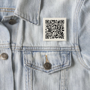 Instantly Create a QR Code Editable Off White 2 Inch Square Button