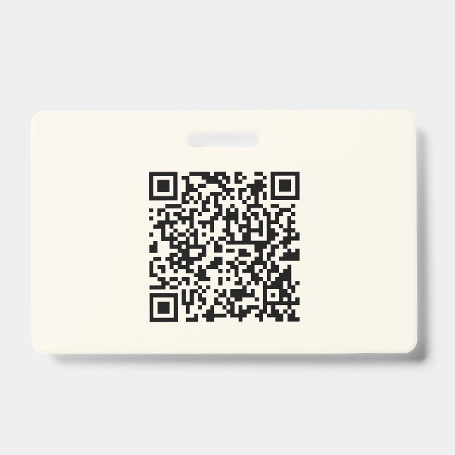Instantly Create a QR Code | Editable Off White Badge (Front)