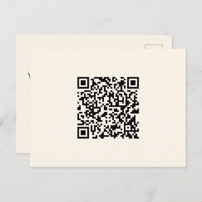 Instantly Create a QR Code | Editable Off White Postcard (Front/Back)