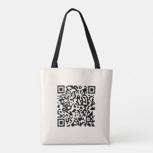 Instantly Create a QR Code   Editable Off White Tote Bag