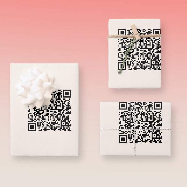 Instantly Create a QR Code | Editable Off White Wrapping Paper Sheet (Creator Uploaded)