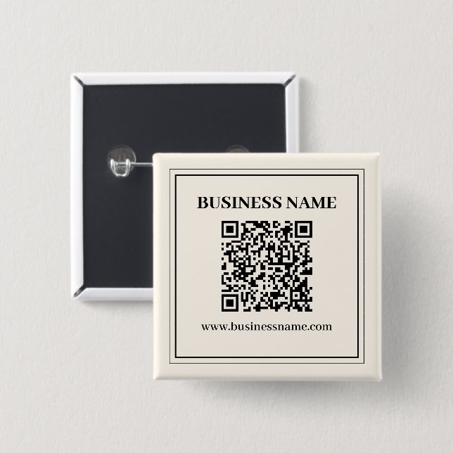 Instantly Create a Scannable QR code for Business 2 Inch Square Button (Front & Back)